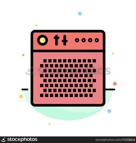Amplifier, Audio, Device, Multimedia, Portable Abstract Flat Color Icon Template