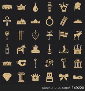 Amulet icons set. Simple style of 36 amulet vector icons for web for any design. Amulet icons set, simple style