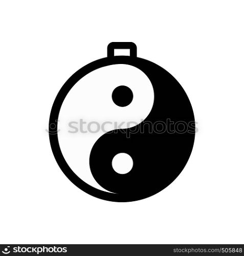 Amulet of yin yang icon in simple style isolated on white. Amulet of yin yang icon
