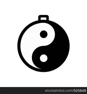 Amulet of yin yang icon in simple style isolated on white. Amulet of yin yang icon