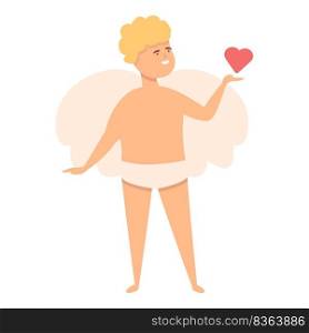 Amur cupid icon cartoon vector. Valentine day. Cute angel. Amur cupid icon cartoon vector. Valentine day