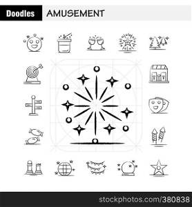 Amusement Hand Drawn Icon for Web, Print and Mobile UX/UI Kit. Such as: Comedy, Drama, Entertainment, Theater, Emojis, Carnival, Circus, Magic Pictogram Pack. - Vector