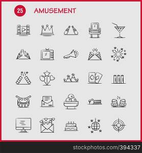 Amusement Hand Drawn Icon for Web, Print and Mobile UX/UI Kit. Such as: Monitor, Screen, Play, Media, Amusement Park, Confetti, Confetti Pictogram Pack. - Vector
