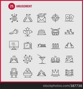 Amusement Line Icon for Web, Print and Mobile UX/UI Kit. Such as: Monitor, Screen, Play, Media, Amusement Park, Confetti, Confetti Pictogram Pack. - Vector