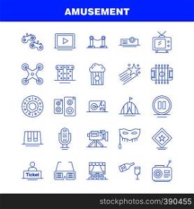 Amusement Line Icon for Web, Print and Mobile UX/UI Kit. Such as: Ticket, Sale, Mane, Cinema, Drone, Camera, Video, Media, Pictogram Pack. - Vector
