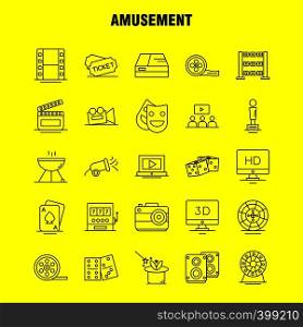Amusement Line Icon for Web, Print and Mobile UX/UI Kit. Such as: Entertainment, Movie, Oscar, Award, 3d, Display, Monitor, Preview, Pictogram Pack. - Vector