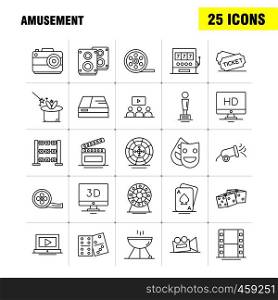 Amusement Line Icon for Web, Print and Mobile UX/UI Kit. Such as: Entertainment, Movie, Oscar, Award, 3d, Display, Monitor, Preview, Pictogram Pack. - Vector