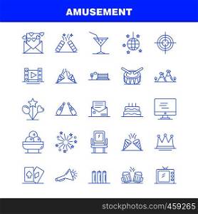 Amusement Line Icon for Web, Print and Mobile UX/UI Kit. Such as: Monitor, Screen, Play, Media, Amusement Park, Confetti, Confetti Pictogram Pack. - Vector
