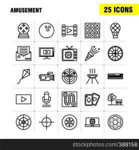 Amusement Line Icons Set For Infographics, Mobile UX/UI Kit And Print Design. Include: Heart Balloon, Balloon, Heart, Love, Balloons, Decoration, Celebrations, Eps 10 - Vector