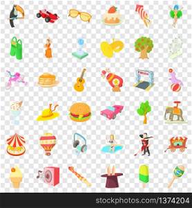 Amusement park icons set. Cartoon style of 36 amusement park vector icons for web for any design. Amusement park icons set, cartoon style
