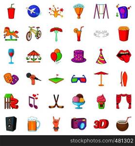Amusement park icons set. Cartoon style of 36 amusement park vector icons for web isolated on white background. Amusement park icons set, cartoon style