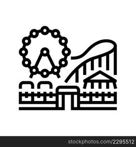 amusement park line icon vector. amusement park sign. isolated contour symbol black illustration. amusement park line icon vector illustration