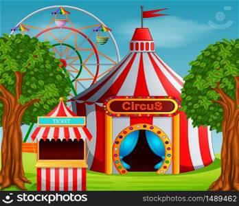Amusement park scene at daytime