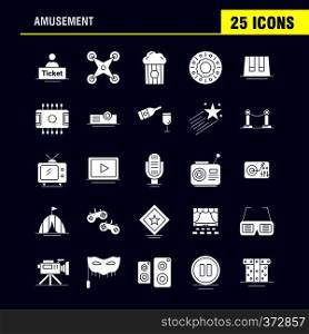 Amusement Solid Glyph Icon for Web, Print and Mobile UX/UI Kit. Such as: Ticket, Sale, Mane, Cinema, Drone, Camera, Video, Media, Pictogram Pack. - Vector