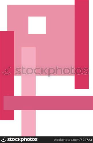 An abstract art of different squares and rectangles colored in different shades of pink vector color drawing or illustration