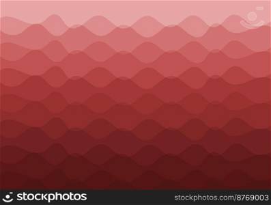 An abstract background composed of overlapping wavy lines. Gradient from light red to dark   Vector