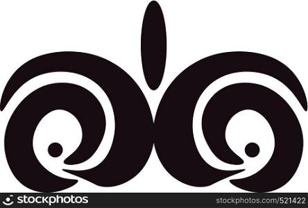 An abstract design of a black mask with many curves vector color drawing or illustration