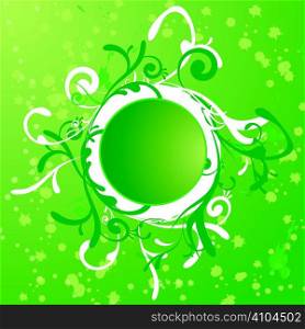 An abstract green background with some scrolling green foliage