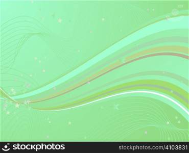 An abstract illustrated background in green with wavy lines