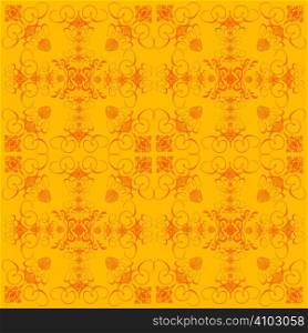 An abstract old fashion wallpaper design in yellow and orange