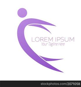 An abstract person for a social project, logo, emblem, or sports event. Flat style.