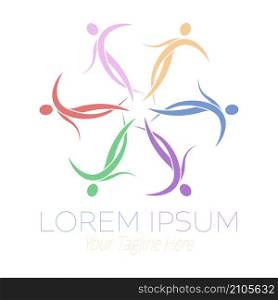 An abstract person for a social project, logo, emblem, or sports event. Flat style.