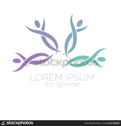 An abstract person for a social project, logo, emblem, or sports event. Flat style.