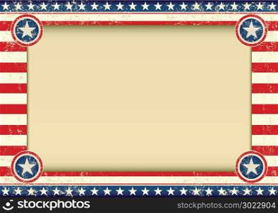 An american background with a large empty frame for your publicity