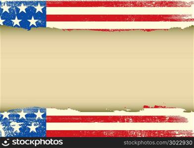 An american background with a scratched frame for your message