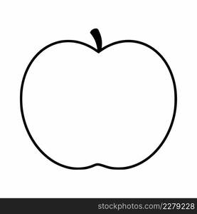 An apple drawn with a contour line. A doodle-style apple.