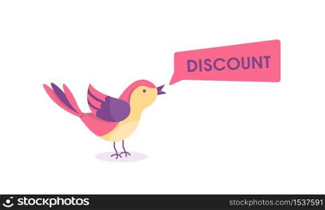 An early bird screaming about sales. Marketing doodle art design made in colorful, colored colors. The concept of retail, sales, business transactions.. An early bird screaming about sales. Marketing doodle art design