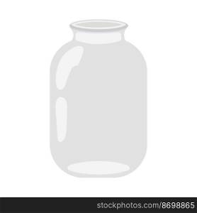 An empty open glass jar, isolated on a white background. Vector illustration. An empty open glass jar, isolated on a white background. Vector illustration.