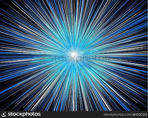 An exploding blue shape that would be ideal as a desktop or background