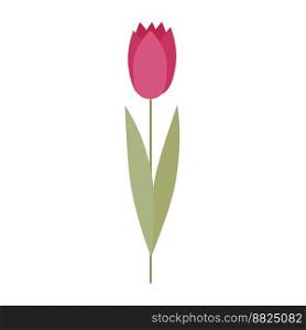 An icon of a decorative pink tulip on a white background. Beautiful vector flower for spring holidays decor. An icon of a decorative pink tulip on a white background. Beautiful vector flower for spring holidays decor.