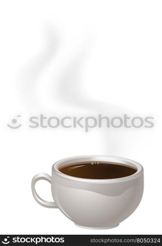 An illustration of a cup of steaming black Coffee