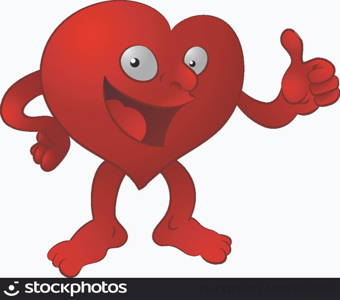 An illustration of a heart character giving the thumbs up