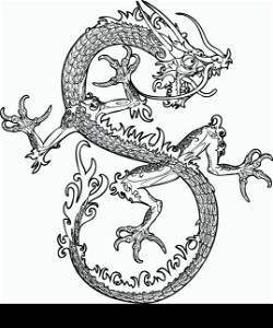 An illustration of an oriental style dragon.