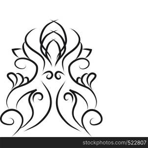 An illustration of intelligible form of art using black lines vector color drawing or illustration