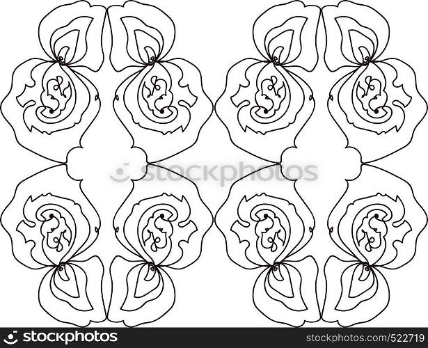 An image having mirror image of distinct straight and curved lines vector color drawing or illustration