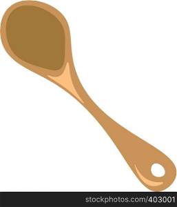 An image of a wooden spoon vector color drawing or illustration