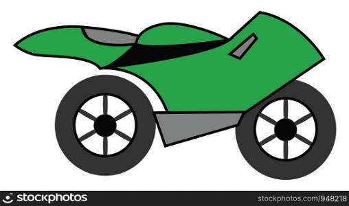An improvised model of the basic design of the two-wheeled motorcycle, vector, color drawing or illustration.