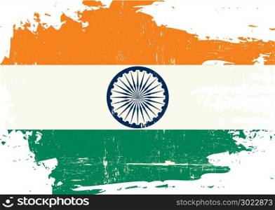 An indian flag with a grunge texture