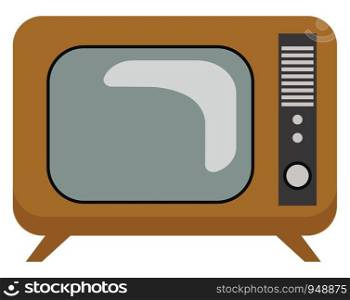 An old black and white retro tv, vector, color drawing or illustration.