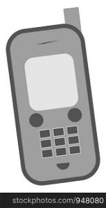 An old cellphone with buttons which seems to resemble a smiley , vector, color drawing or illustration.