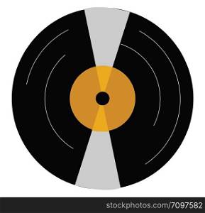 An old record, illustration, vector on white background.