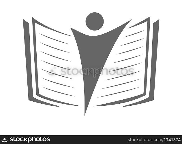 An open book. Template for social logo, logo and stickers. Vector illustration.