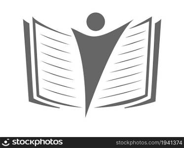 An open book. Template for social logo, logo and stickers. Vector illustration.