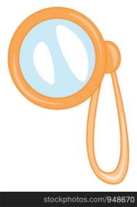 An orange color monocle, vector, color drawing or illustration.