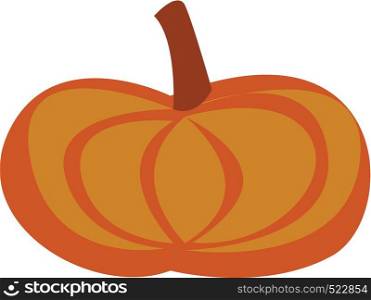An oval shaped pumpkin vector color drawing or illustration