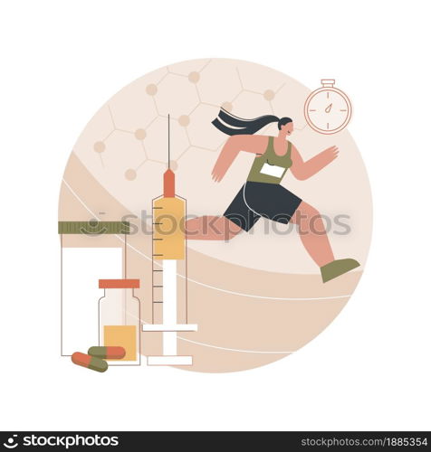 Anabolic steroids abstract concept vector illustration. Anabolic steroids doping, anti-aging aid, illegal sport drugs, hormone testosterone, muscle mass, athletic performance abstract metaphor.. Anabolic steroids abstract concept vector illustration.